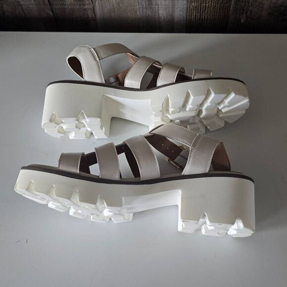Hey Girl Corkys Fisher Ivory Gladiator Platform Sandals 10 - Picture 3 of 6